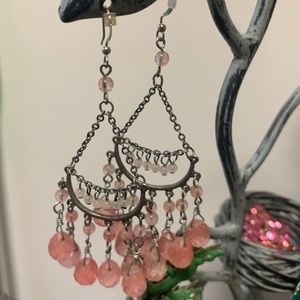 Vintage Blush Chandelier Earrings